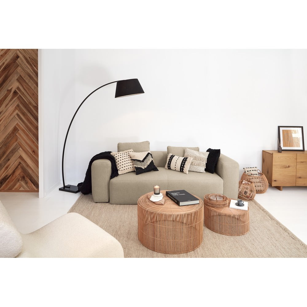 Czarna lampa stojąca z tekstylnym kloszem (wysokość 210 cm) Juhe – Kave Home (zdjęcie 5)