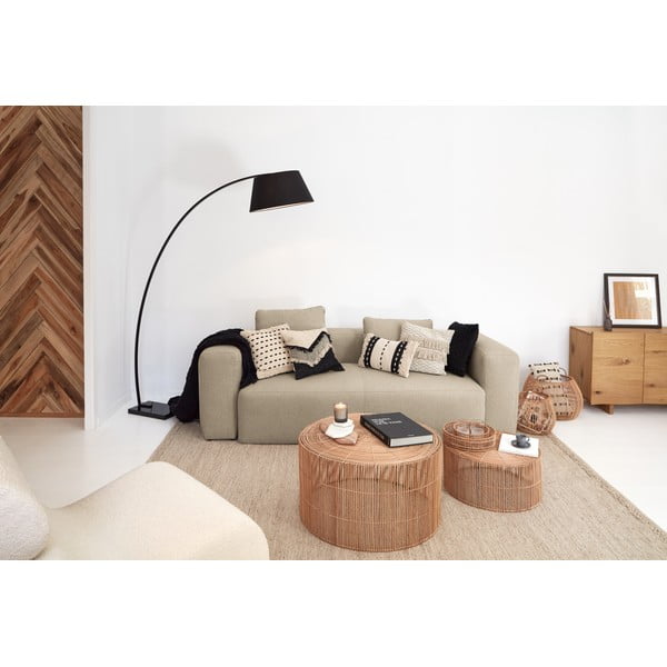 Czarna lampa stojąca z tekstylnym kloszem (wysokość 210 cm) Juhe – Kave Home-image-4