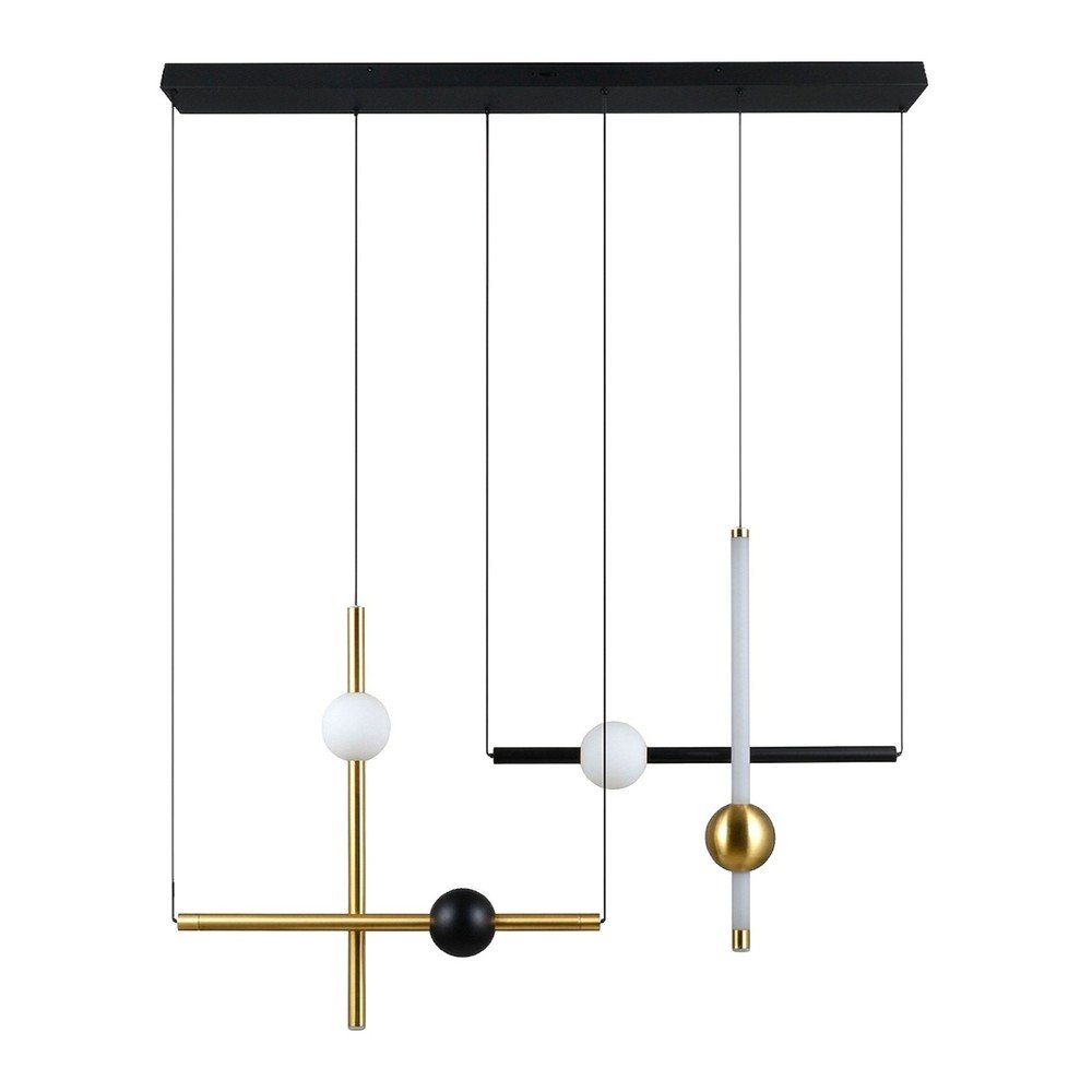 Lampa wisząca LED w czarno-złotym kolorze ze ściemniaczem Melita – Trio