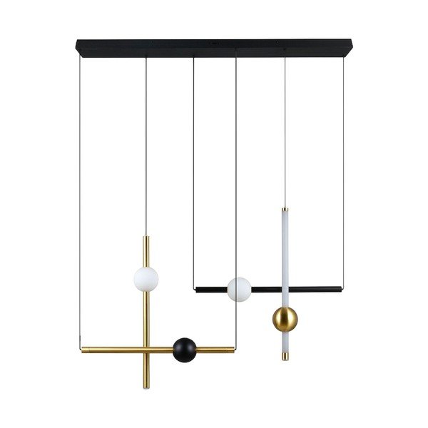 Lampa wisząca LED w czarno-złotym kolorze ze ściemniaczem Melita – Trio
