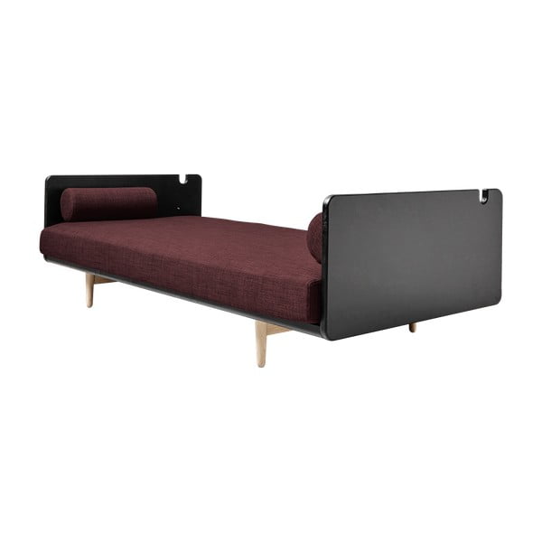 Sofa rozkładana Karup Deva Black/Raw Oak/Passion Red-image-2