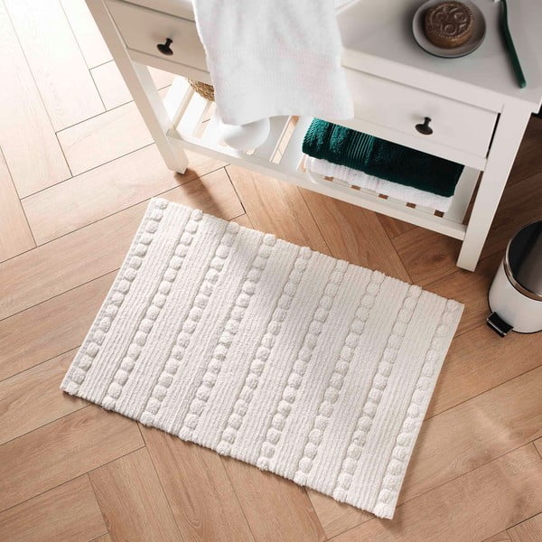 Biały dywanik łazienkowy 50x80 cm Cleonis – douceur d'intérieur-image-1