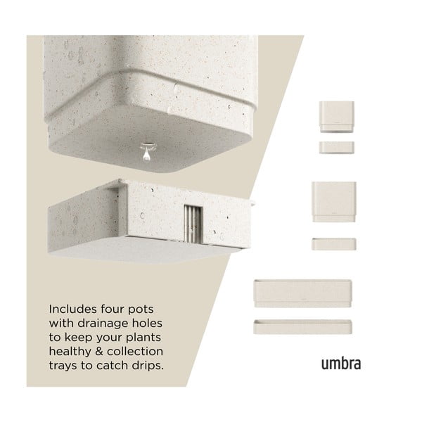 Plastikowe doniczki wiszące na zioła zestaw 4 szt. Cubiko – Umbra-image-3