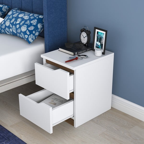 Biała szafka nocna Erica – Kalune Design-image-4