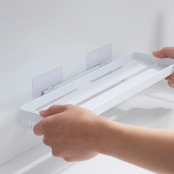 Stalowa półka łazienkowa w matowym białym kolorze bez wiercenia Film Hook – YAMAZAKI-image-2