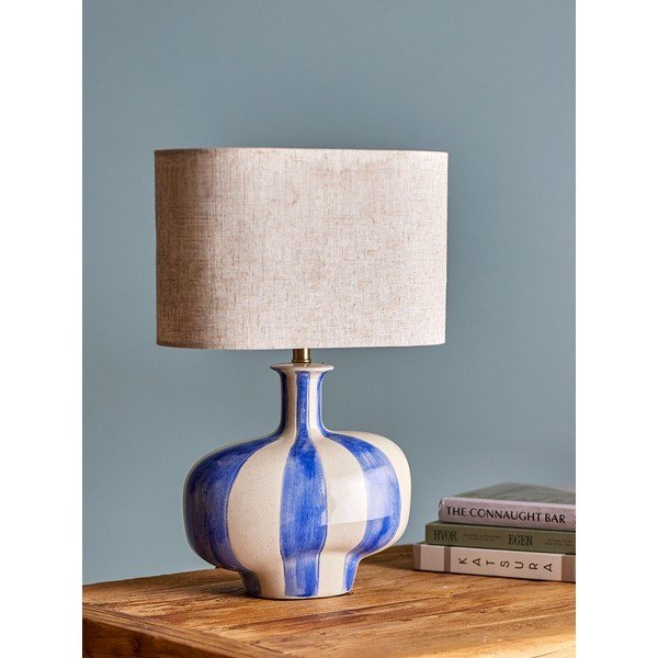 Lampa stołowa ceramiczna z tekstylnym kloszem (wysokość 46 cm) Alida – Bloomingville-image-4
