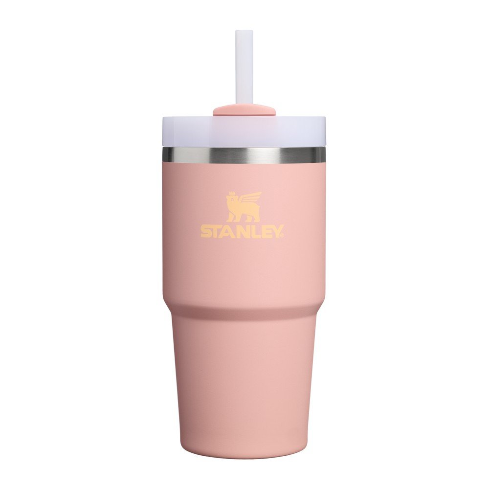 Brzoskwiniowy termos ze stali nierdzewnej ze słomką 600 ml Quencher H2.O FlowState™ Tumble Peach Rose – Stanley