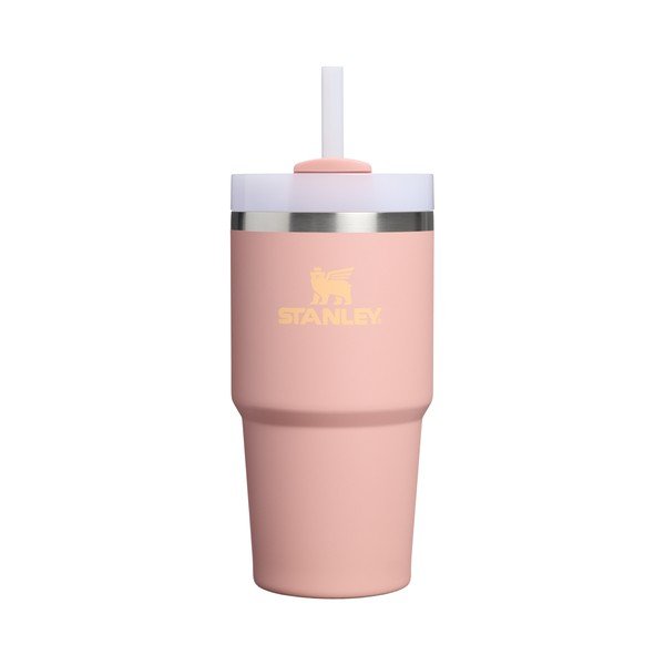 Brzoskwiniowy termos ze stali nierdzewnej ze słomką 600 ml Quencher H2.O FlowState™ Tumble Peach Rose – Stanley