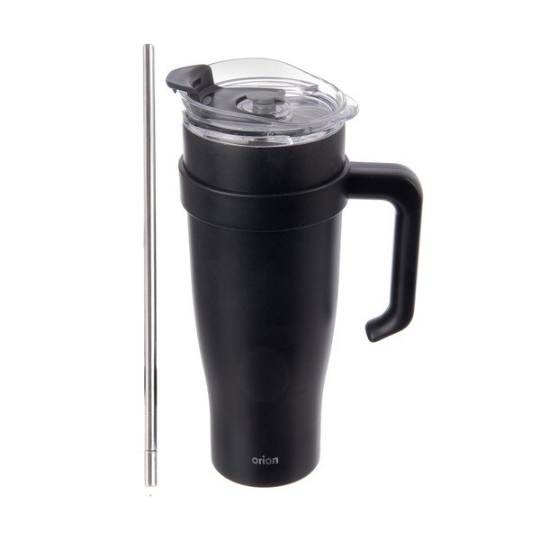 Czarny kubek termiczny ze słomką 1,2 l Termo – Orion-image-3