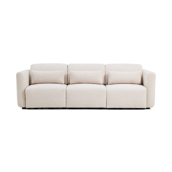 Beżowa częściowo rozkładana/rozkładana sofa z tkaniny szenilowej z szezlongiem 255 cm Lares – Kave Home