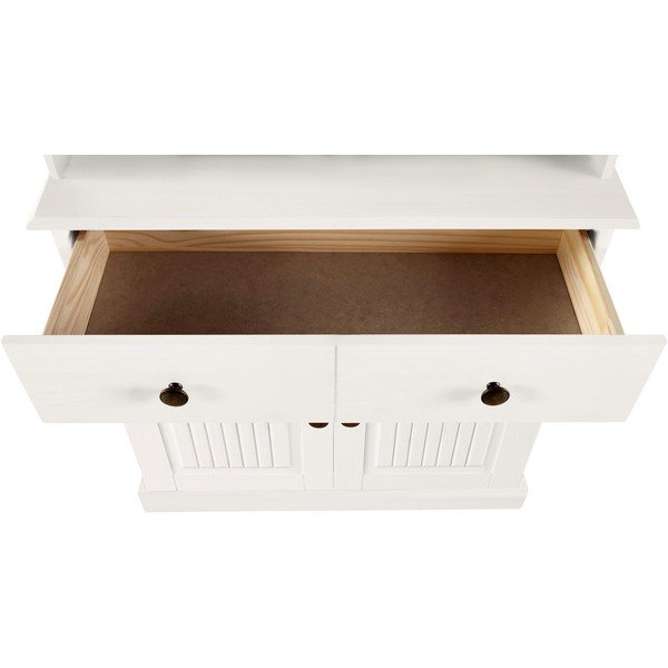 Biała witryna z litego drewna sosnowego 181x34 cm Mille – Støraa-image-3