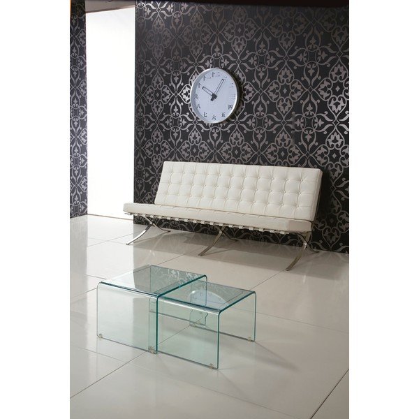 Szklane stoliki zestaw 2 szt. 44.5x49 cm Cristal – Tomasucci-image-1