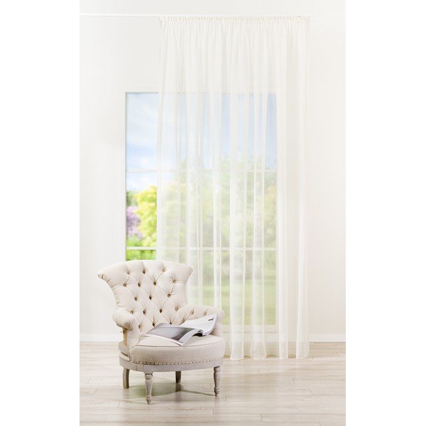Kremowa firanka 300x260 cm Plano – Mendola Fabrics-image-1