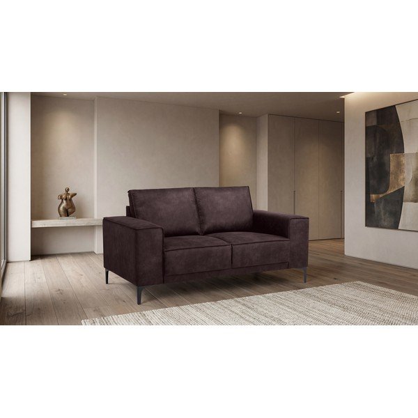 Brązowa sofa z imitacji skóry 164 cm Copenhagen – Scandic-image-4