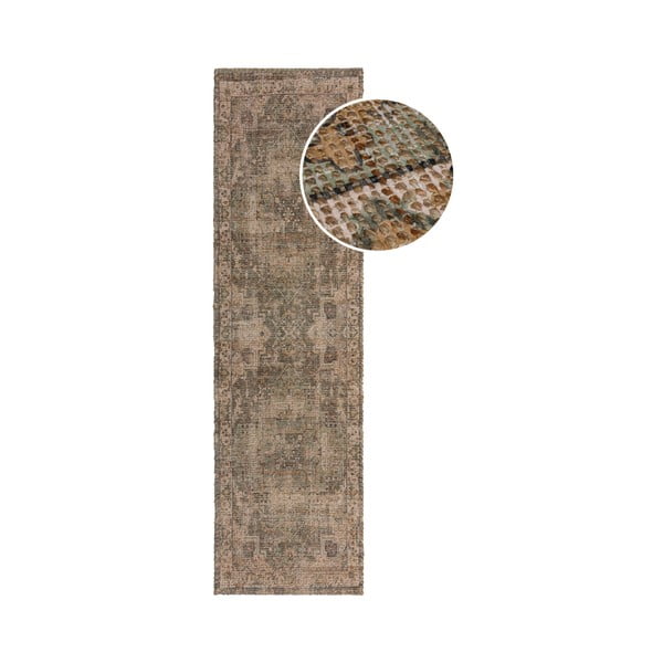 Chodnik z mieszanki juty tkany ręcznie w kolorze khaki 60x230 cm Selena Jute Traditional – Flair Rugs