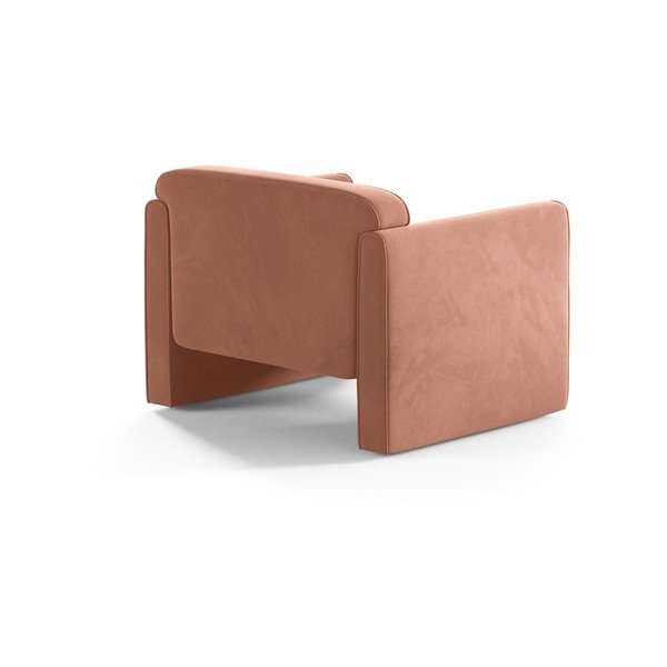 Różowy aksamitny fotel Abby – Micadoni -image-2