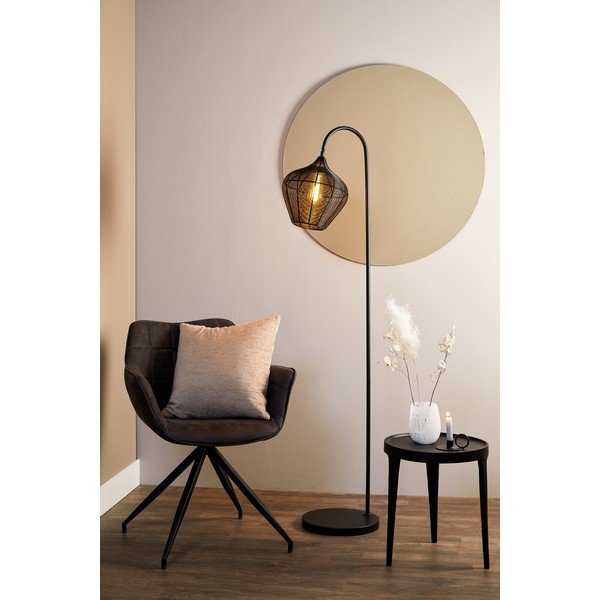 Czarna lampa stojąca (wysokość 160 cm) Alvaro – Light & Living-image-1
