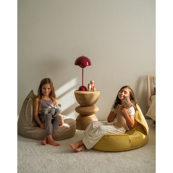 Beżowy aksamitny dziecięcy worek do siedzenia Bunny – Wigiwama-image-4