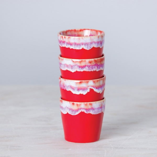 Czerwono-biała kamionkowa filiżanka do espresso Costa Nova, 90 ml-image-1