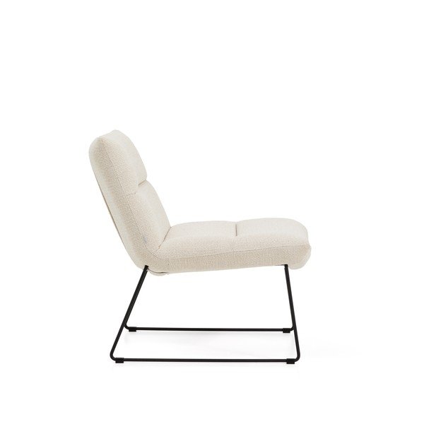 Beżowy fotel z tkaniny szenilowej Asen – Kave Home-image-3