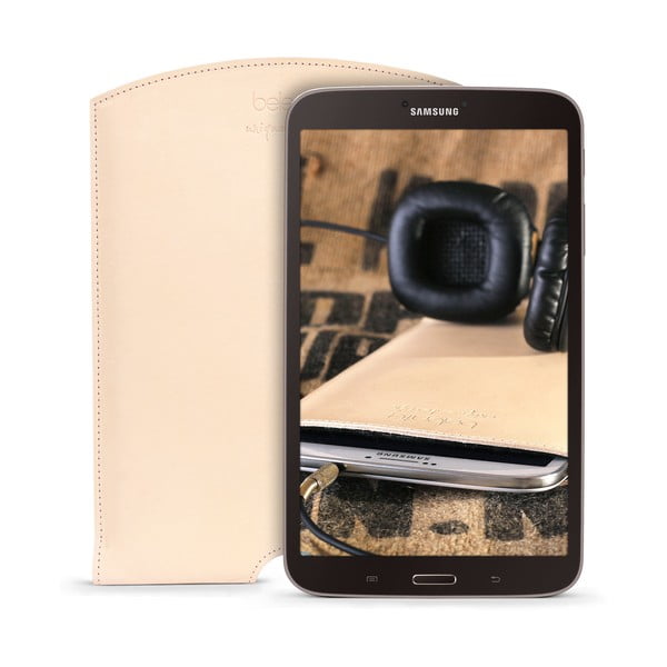 Skórzane etui na tablet Samsung Galaxy 8.0 (Tab 3, 4) Cream