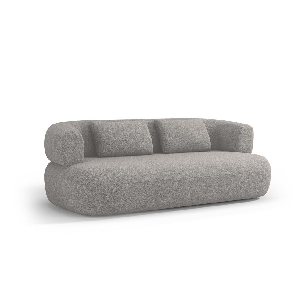 Jasnoszara sofa z materiału bouclé 178 cm Jenny – Micadoni