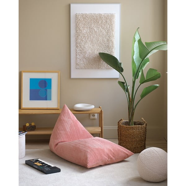 Różowy sztruksowy dziecięcy worek do siedzenia Big Lounger – Wigiwama-image-2