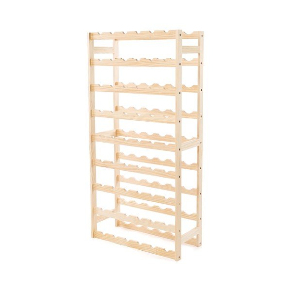 Regał na wino z litego drewna sosnowego w naturalnym kolorze liczba butelek 54 60x121x27 cm Luana – Compactor