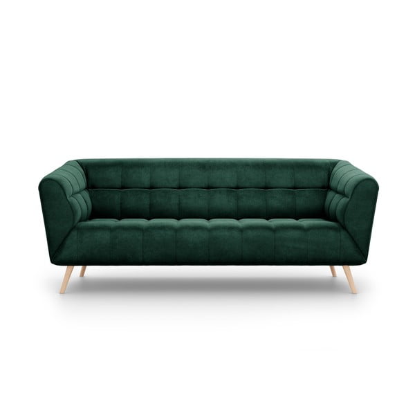 Ciemnozielona sofa z aksamitnym obiciem Interieurs 86 Étoile, 210 cm