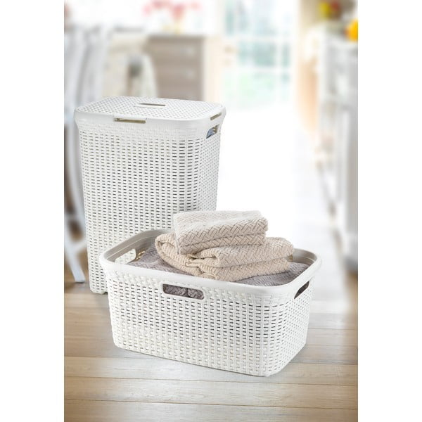 Biały kosz na pranie Curver Style Basket, 45 l-image-1