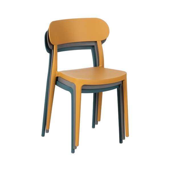 Musztardowe plastikowe krzesła zestaw 2 szt. – Ixia-image-3