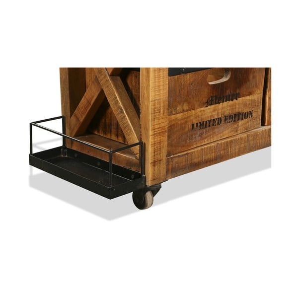 Szafka na wino z litego drewna mango liczba butelek 5, 100x92x30 cm Ravi – Interia Home & Living-image-4