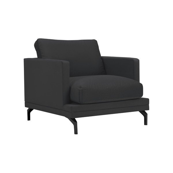 Ciemnoszary fotel z czarną konstrukcją Windsor & Co Sofas Jupiter-image-1
