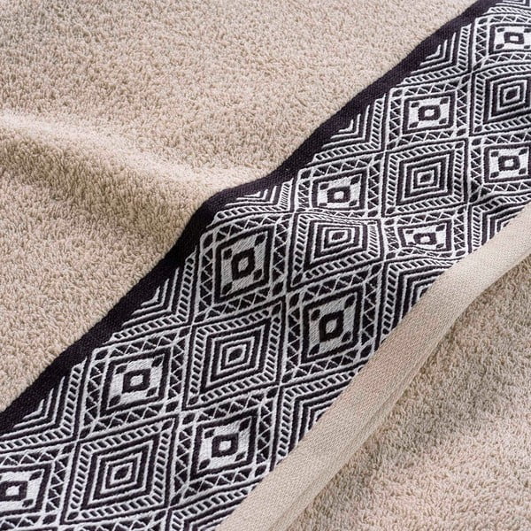 Beżowy bawełniany ręcznik kąpielowy frotte 90x150 cm Esteban – douceur d'intérieur-image-2