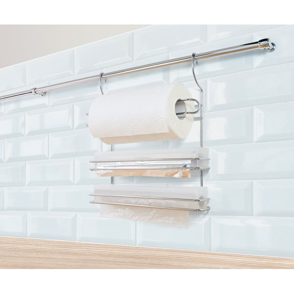 Wiszący stojak na ręczniki kuchenne ze stali chromowanej w kolorze srebra Lonardo – Metaltex-image-2