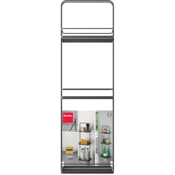 Stalowa półka łazienkowa w kolorze matowej czerni Lava – Metaltex-image-4