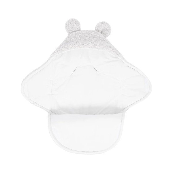 Rożek niemowlęcy z materiału sherpa w kolorze kości słoniowej 45x80 cm – Meowbaby-image-1