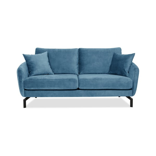 Niebieska sofa z aksamitnym obiciem Scandic Magic, szer. 190 cm