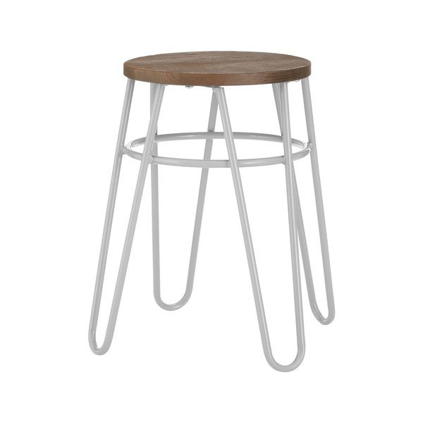 Szary/w naturalnym kolorze stołek z litego drewna wiązu District – Premier Housewares