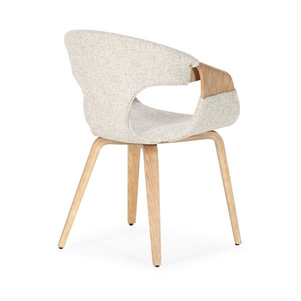 Beżowe tapicerowane fotele jadalniane zestaw z podłokietnikami 2 szt. Elif – MOME-image-3