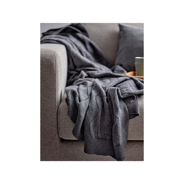 Szary koc dzianinowy 130x170 cm Gentle – Södahl-image-2
