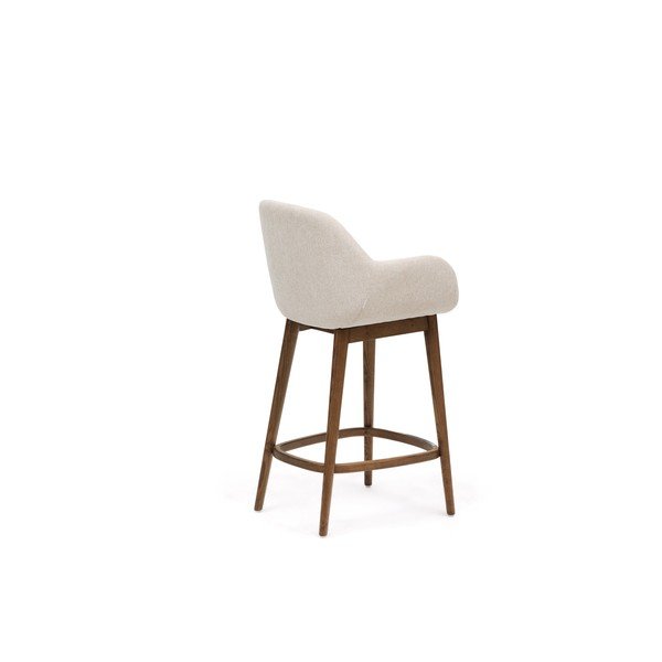 Beżowy tapicerowany hoker z podłokietnikami (wysokość siedziska 66 cm) Konna – Kave Home-image-4