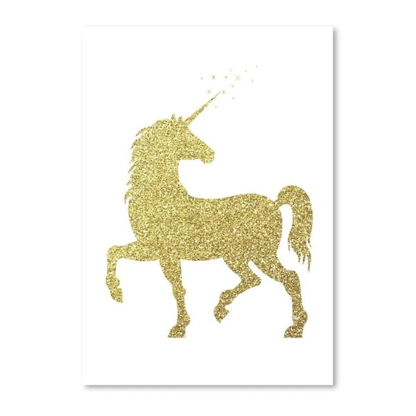 Plakat Americanflat Glitter Unicorn, 30x42 cm