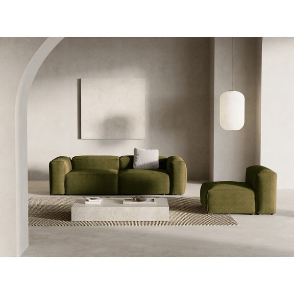Zielona sztruksowa sofa 264 cm Bergamo – Cosmopolitan Design-image-1