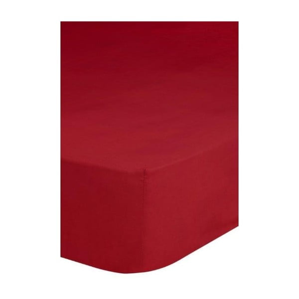 Czerwone elastyczne prześcieradło dwuosobowe Emotion, 180x200 cm
