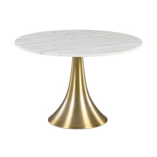 Biały okrągły stół do jadalni w dekorze marmuru Kave Home, ø 120 cm
