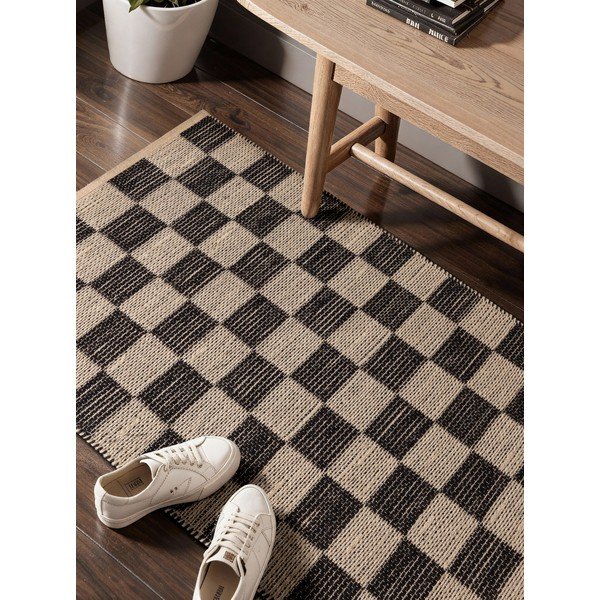 Czarny/kremowy chodnik z mieszanki juty tkany ręcznie 80x200 cm Rex – Hanse Home-image-3