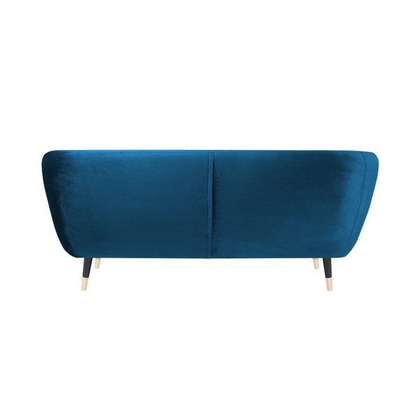 Niebieska sofa z czarnymi nogami Mazzini Sofas Benito, 158 cm-image-4