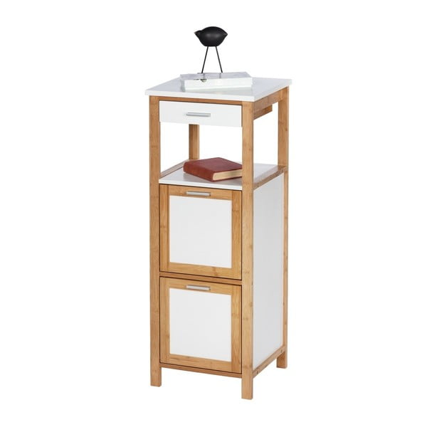 Bambusowa szafka łazienkowa z 2 półkami i schowkiem Wenko Finja-image-2