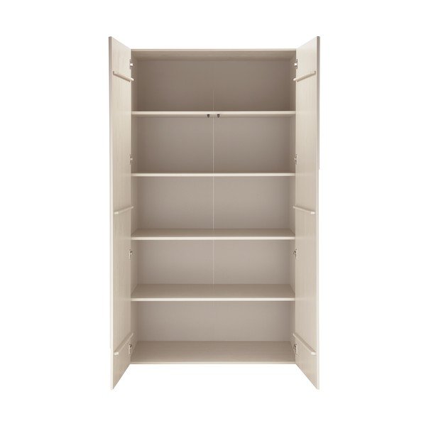 Jasnoszara szafa z litego drewna sosnowego 110x200x57 cm Rain – WOOOD-image-3